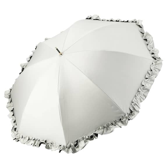 晴雨兼用 フリル長傘 50cm(ホワイト DH25) 3枚目画像