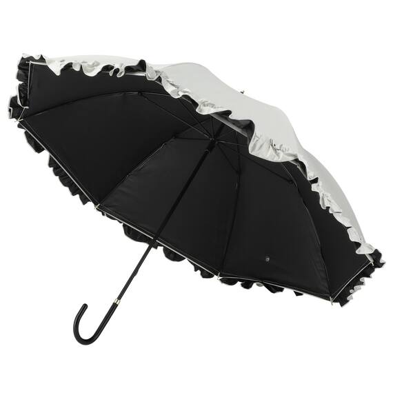 晴雨兼用 フリル長傘 50cm(ホワイト DH25) 4枚目画像