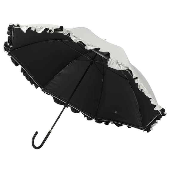 晴雨兼用 フリル長傘 50cm(ホワイト DH25) 4枚目画像