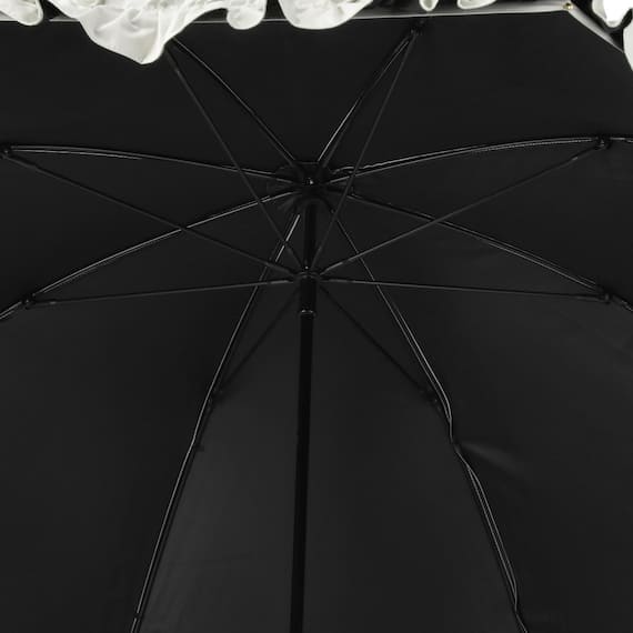 晴雨兼用 フリル長傘 50cm(ホワイト DH25) 6枚目画像