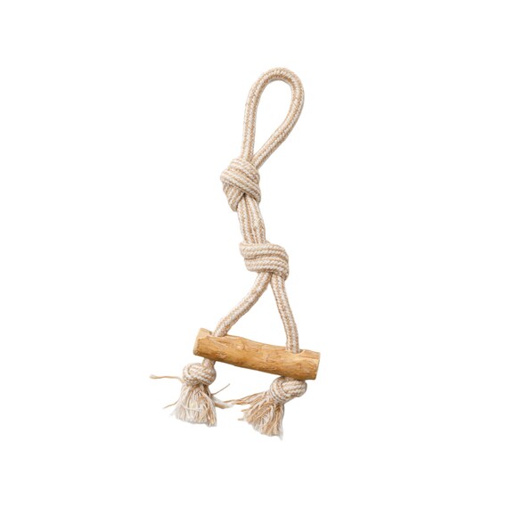 引っ張って遊べるドッグ用トイ(木製ロープ) 1枚目画像
