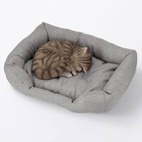 引っかき傷に強いペットべッド 四角(M グレー)