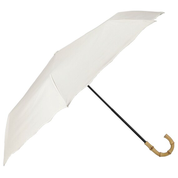 裏地がアイボリー色のＵＶウェーブ折傘(アイボリー YH5985) 1枚目画像