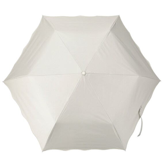 裏地がアイボリー色のＵＶウェーブ折傘(アイボリー YH5985) 2枚目画像