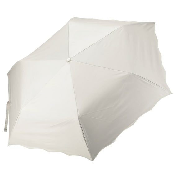 裏地がアイボリー色のUVウェーブ折傘(アイボリー YH5985) 3枚目画像