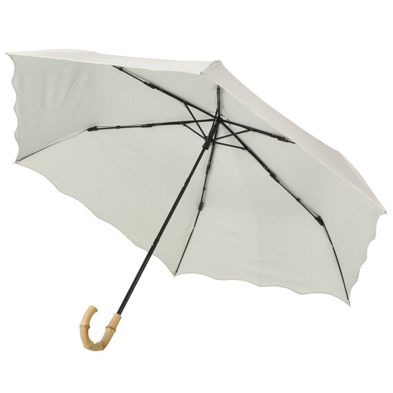 裏地がアイボリー色のＵＶウェーブ折傘(アイボリー YH5985) 4枚目画像