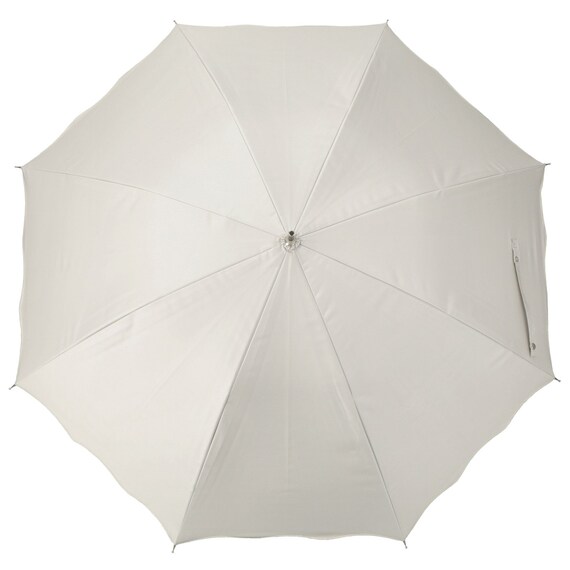 裏地がアイボリー色のUVウェーブ長傘(アイボリー YH5985) 2枚目画像