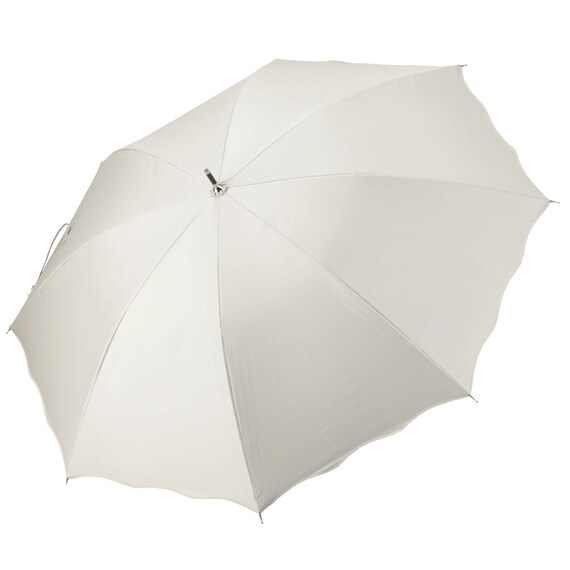 裏地がアイボリー色のUVウェーブ長傘(アイボリー YH5985) 3枚目画像