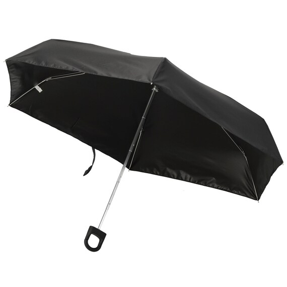 【晴雨兼用】UVカラビナコンパクト折りたたみ傘 (ブラック) 4枚目画像