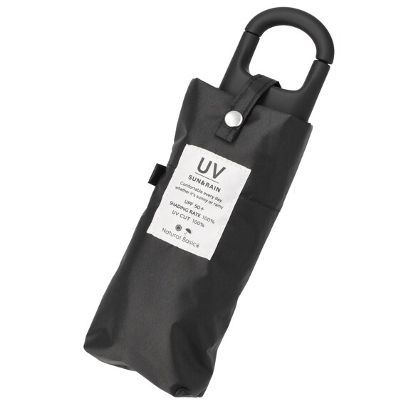 【晴雨兼用】UVカラビナコンパクト折りたたみ傘 (ブラック) 8枚目画像