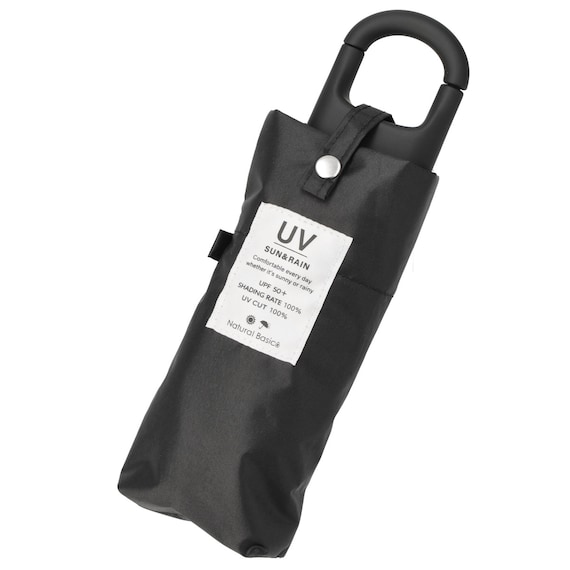 【晴雨兼用】UVカラビナコンパクト折りたたみ傘 (ブラック) 8枚目画像