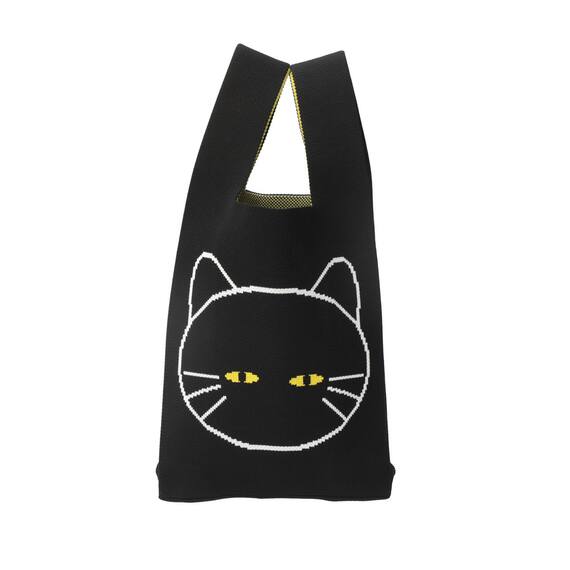 ニットトートバッグ （S デコネコ） 2枚目画像