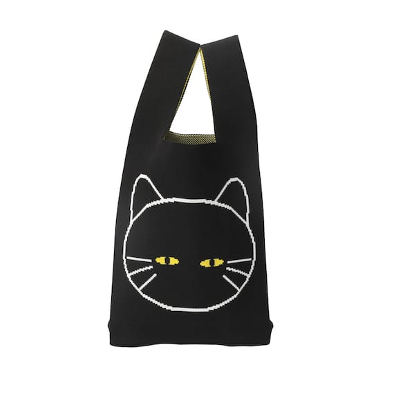 ニットトートバッグ (S デコネコ) 2枚目画像