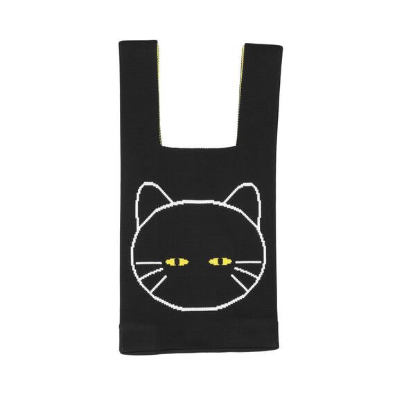 ニットトートバッグ （S デコネコ） 5枚目画像