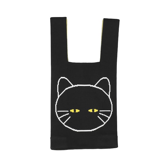 ニットトートバッグ (S デコネコ) 5枚目画像