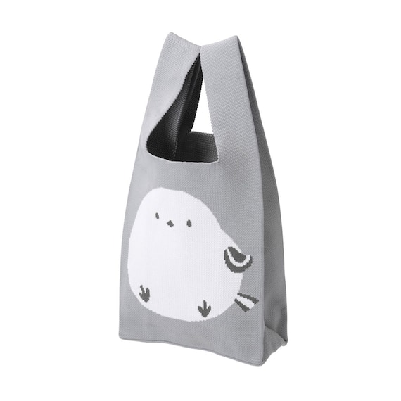 ニットトートバッグ(S シマエナガ) 1枚目画像