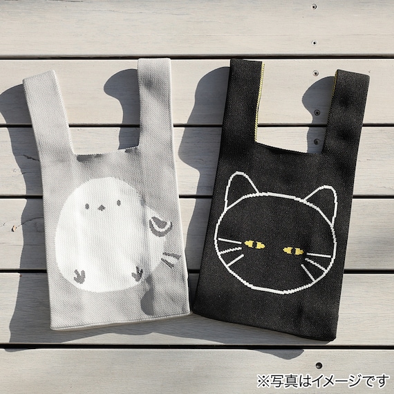 ニットトートバッグ(S シマエナガ) 2枚目画像