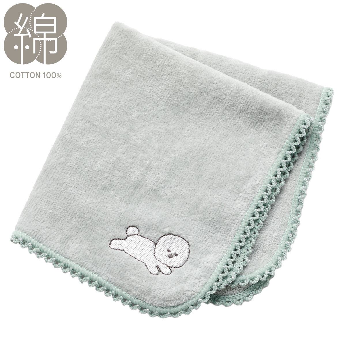 ハンドタオル(デコイヌ刺繍 グリーン VD26) | ニトリネット【公式