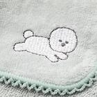 ハンドタオル(デコイヌ刺繍 グリーン VD26) 5枚目画像