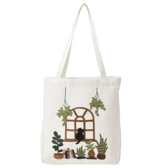 トートバッグ(ネコ刺繍) 2枚目画像