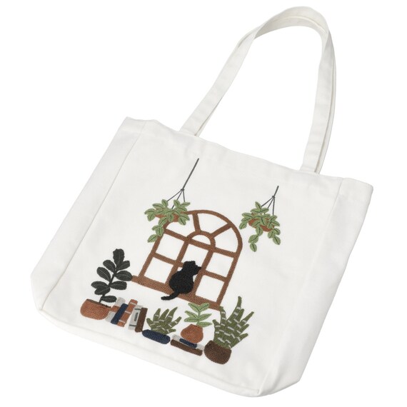 トートバッグ(ネコ刺繍) 4枚目画像