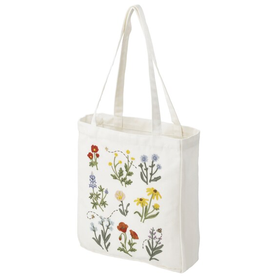 トートバッグ(花刺繍) 1枚目画像