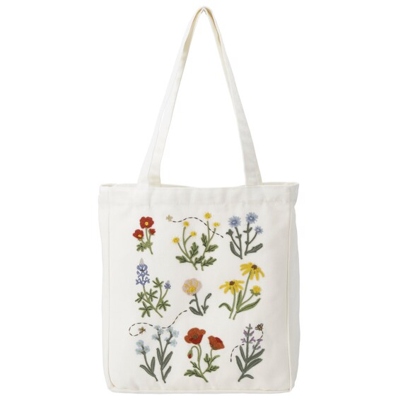 トートバッグ(花刺繍) 5枚目画像