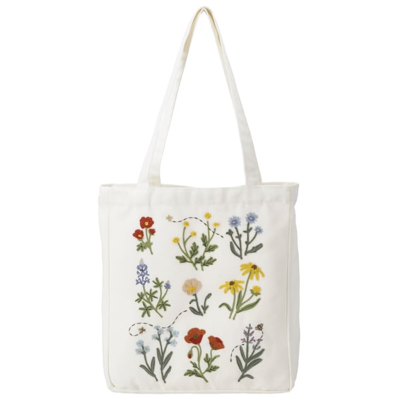 トートバッグ(花刺繍) 5枚目画像
