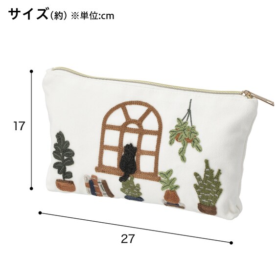 ポーチ(ネコ刺繍) 3枚目画像