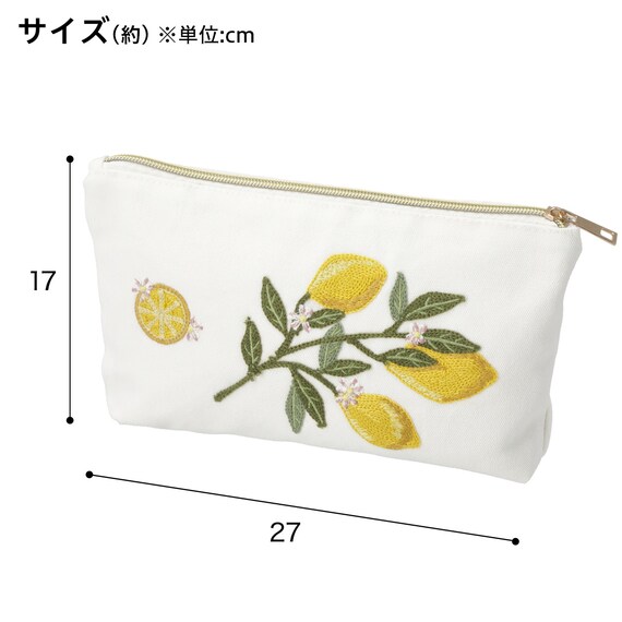 ポーチ(レモン刺繍) 3枚目画像