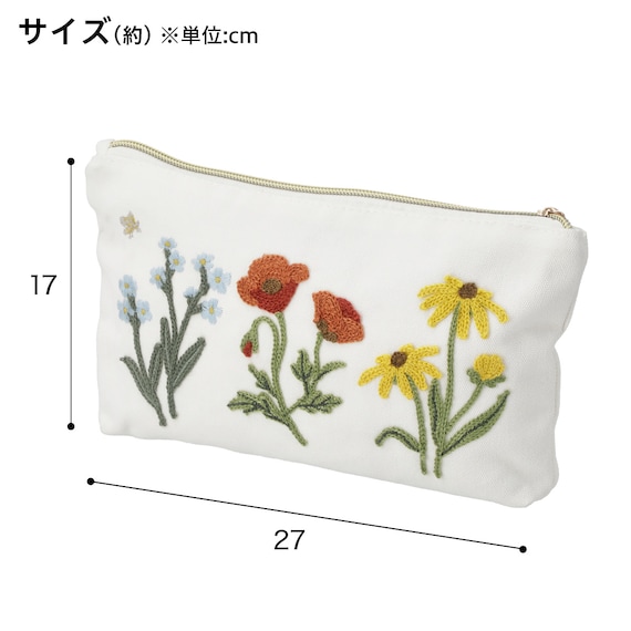 ポーチ(花刺繍) 3枚目画像