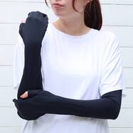 UV冷感指先カバー付きアームカバー(ブラック TY26)