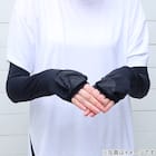 UVカット 冷感 指先カバー付きアームカバー(ブラック TY26) 2枚目画像