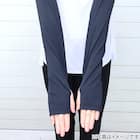 UVカット 冷感 ロングアームカバー(ブラック TY26) 2枚目画像