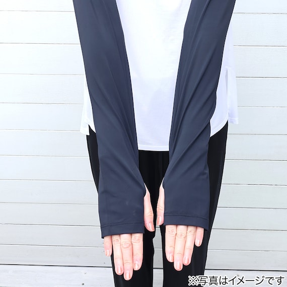 UVカット 冷感 ロングアームカバー(ブラック TY26) 2枚目画像