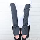 UVカット 冷感 リブフリル ロングアームカバー(ブラック TY26) 2枚目画像