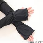 UVカット 冷感 リブフリル ロングアームカバー(ブラック TY26) 4枚目画像