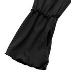 UVカット 冷感 リブフリル ロングアームカバー(ブラック TY26) 7枚目画像