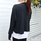 UVカット 冷感 リブボレロ(ブラック TY26) 3枚目画像