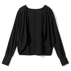 UVカット 冷感 リブボレロ(ブラック TY26) 5枚目画像
