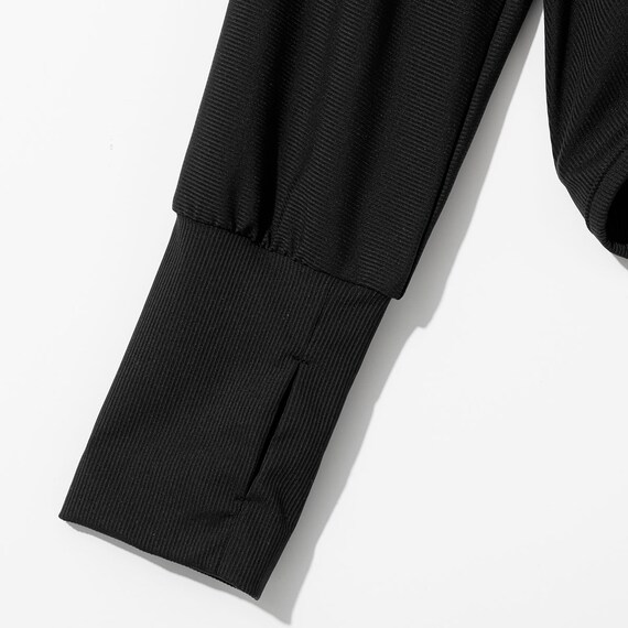 UVカット 冷感 リブボレロ(ブラック TY26) 7枚目画像