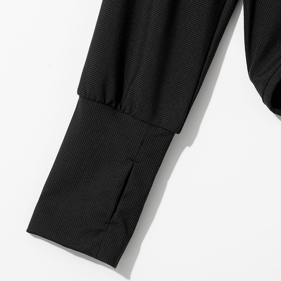 UVカット 冷感 リブボレロ(ブラック TY26) 7枚目画像