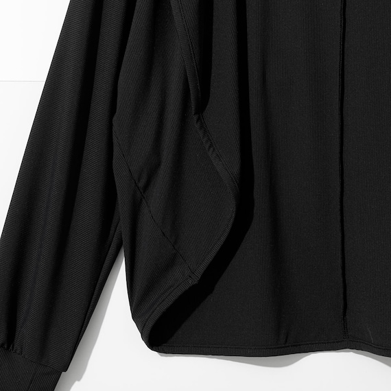 UVカット 冷感 リブボレロ(ブラック TY26) 8枚目画像