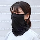 UVカット 冷感 リブネックカバー(ブラック TY26) 1枚目画像