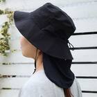 UVカットサファリハット 首カバー付き(ブラック TY26) 1枚目画像