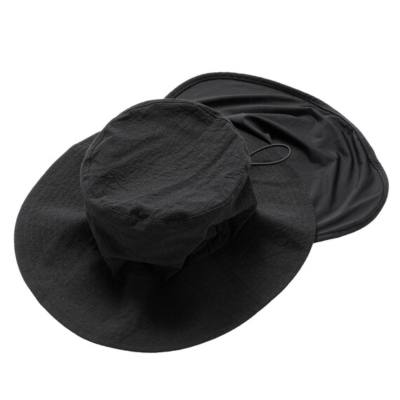 UVカットサファリハット 首カバー付き(ブラック TY26) 4枚目画像