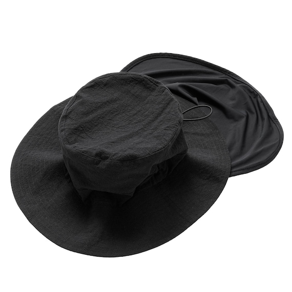 UVカットサファリハット 首カバー付き(ブラック TY26) 4枚目画像