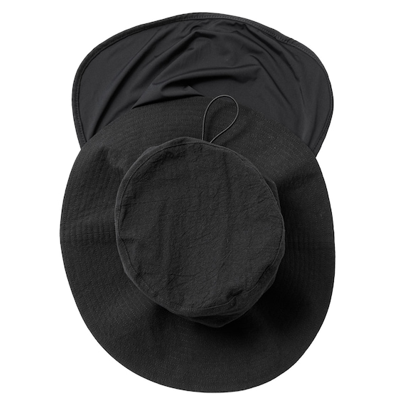 UVカットサファリハット 首カバー付き(ブラック TY26) 5枚目画像