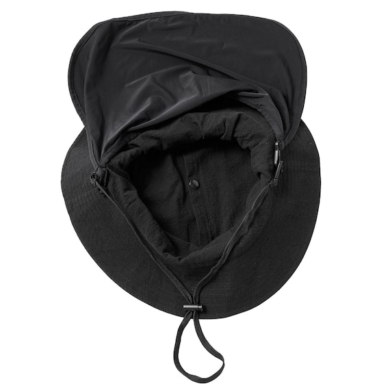 UVカットサファリハット 首カバー付き(ブラック TY26) 6枚目画像