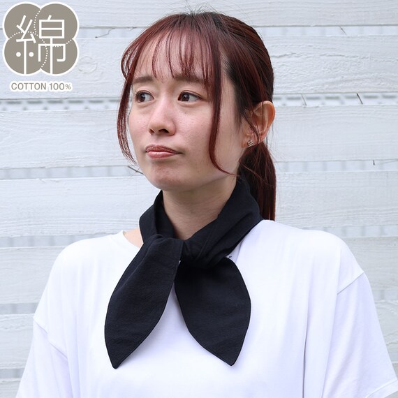 ポケット付きスカーフ(ブラック TY26) 1枚目画像